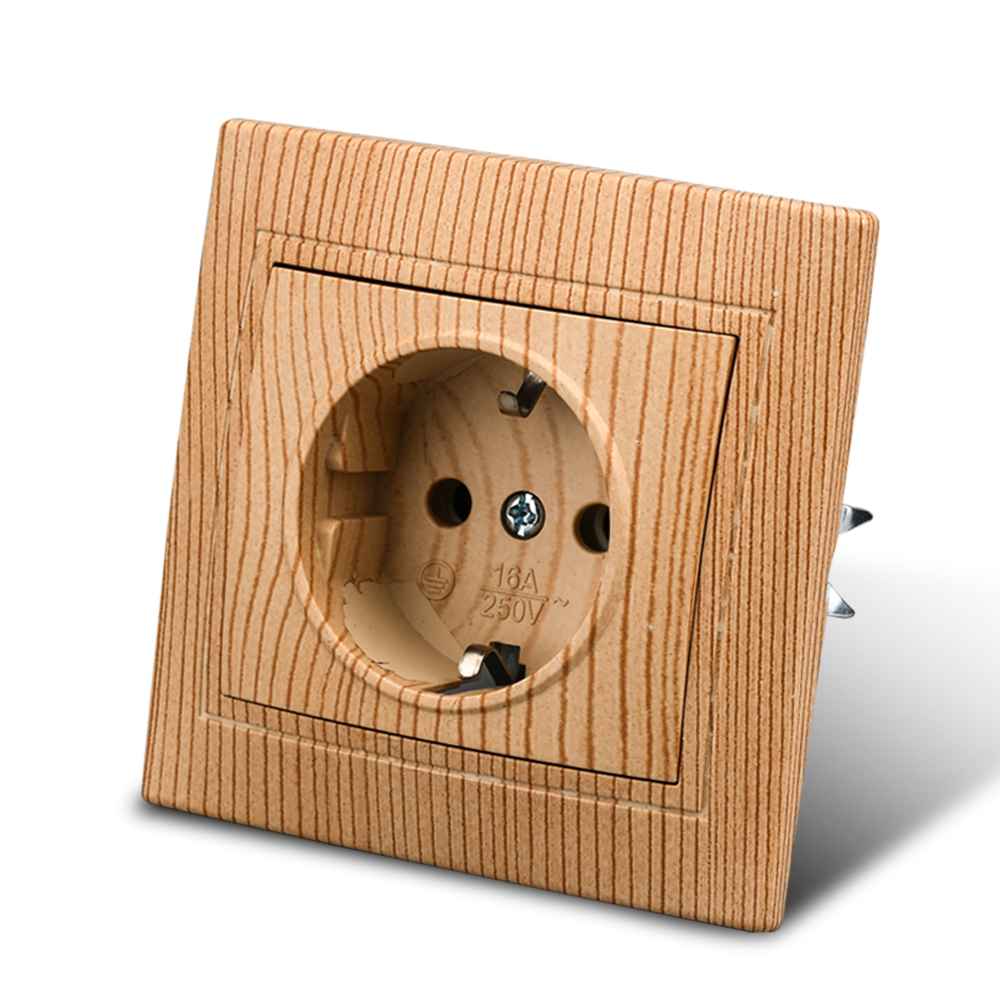 Woodworking Zone - WESA Holzsteckdose, 16 A, EU-Standard, Steckdose,