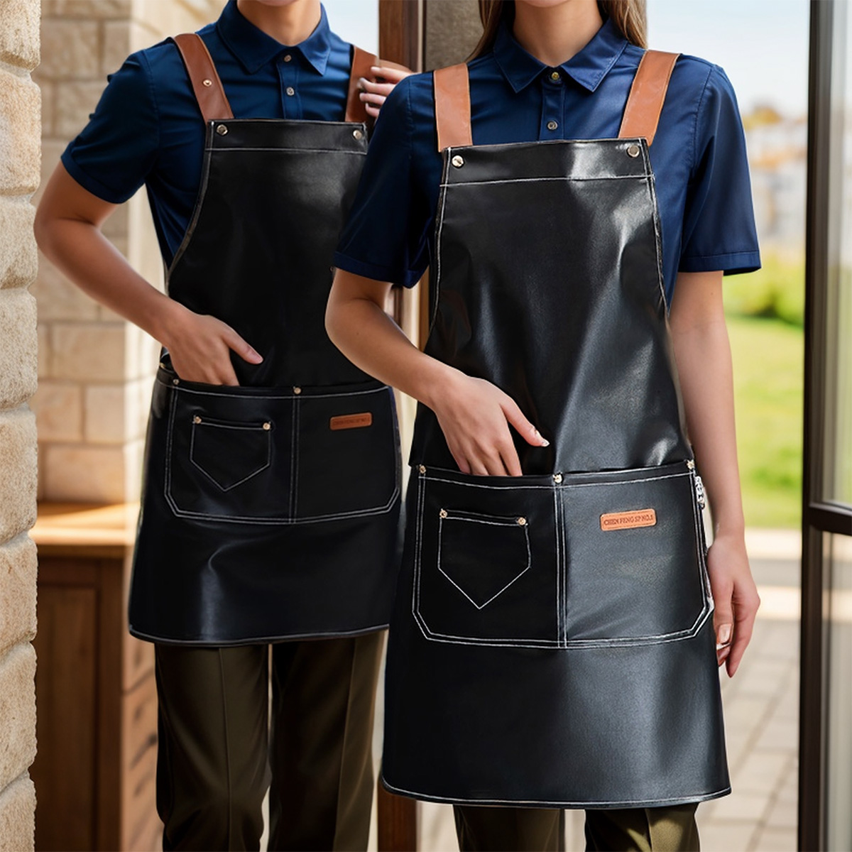 Woodworking Apron - 1 Stück verstellbare Schürze aus PU-Kunstleder,