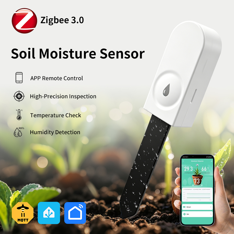Woodworking Apps - Tuya Zigbee3.0 Bodenfeuchtigkeitssensor Temperatur- und Feuchtigkeitserkennung
