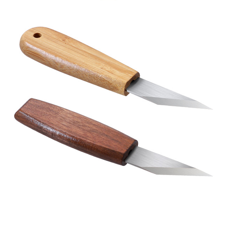 Woodworking Manufacturing - Handgefertigtes Präzisions-Schnitzmesser, CRV-Klinge, scharfe Spitze, Walnussholzgriff,