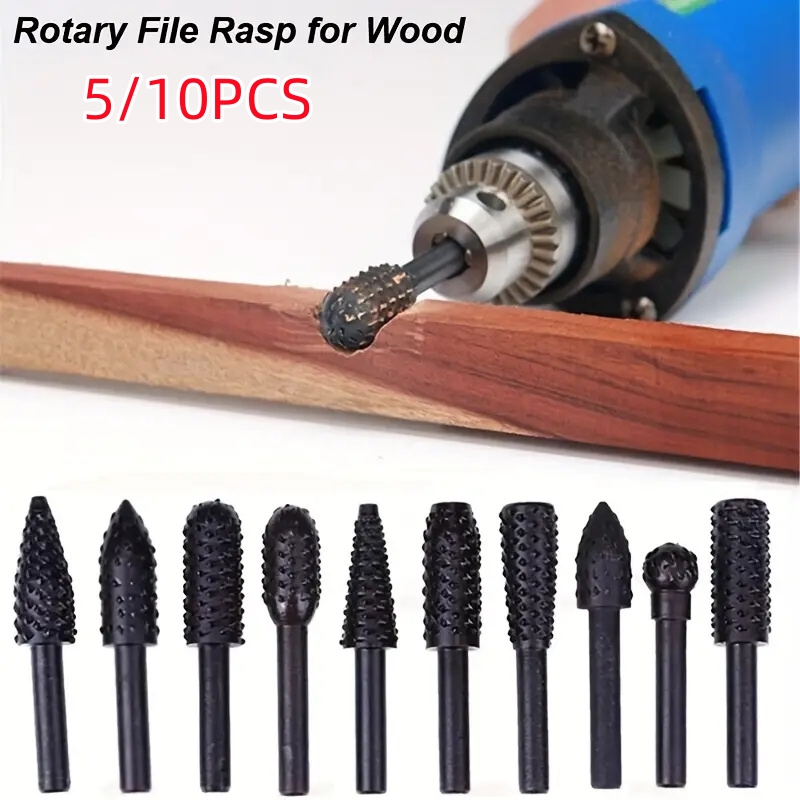 Woodworking Rasps And Files - 5PCS/10PCS 6mm Schaft Rotary Burr Set