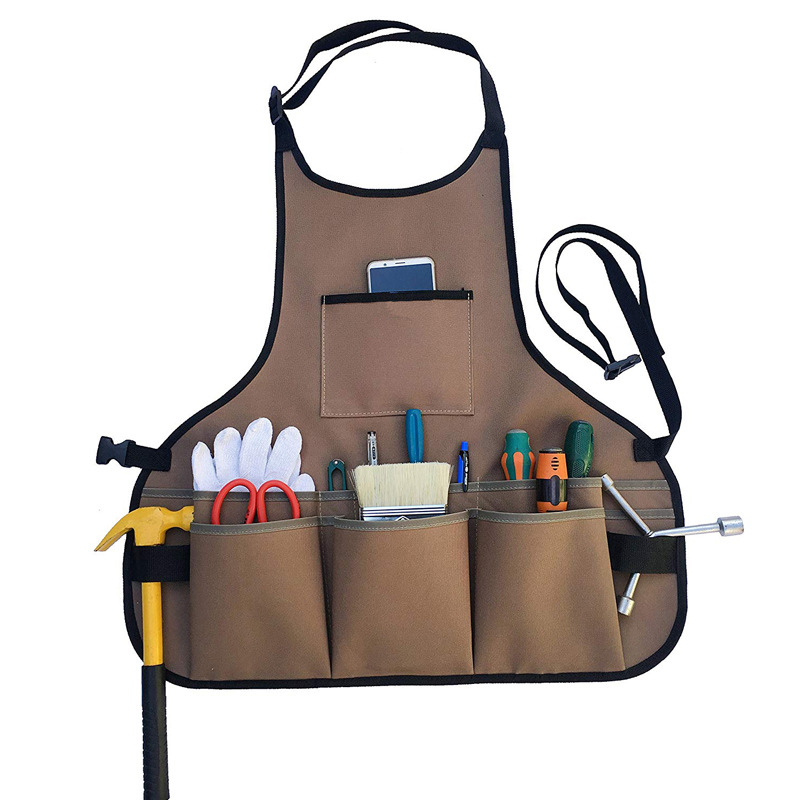 Woodworking Apron - Oxford-Gürtel-Gartenschürze, multifunktionale Gartenschürze mit mehreren Taschen,