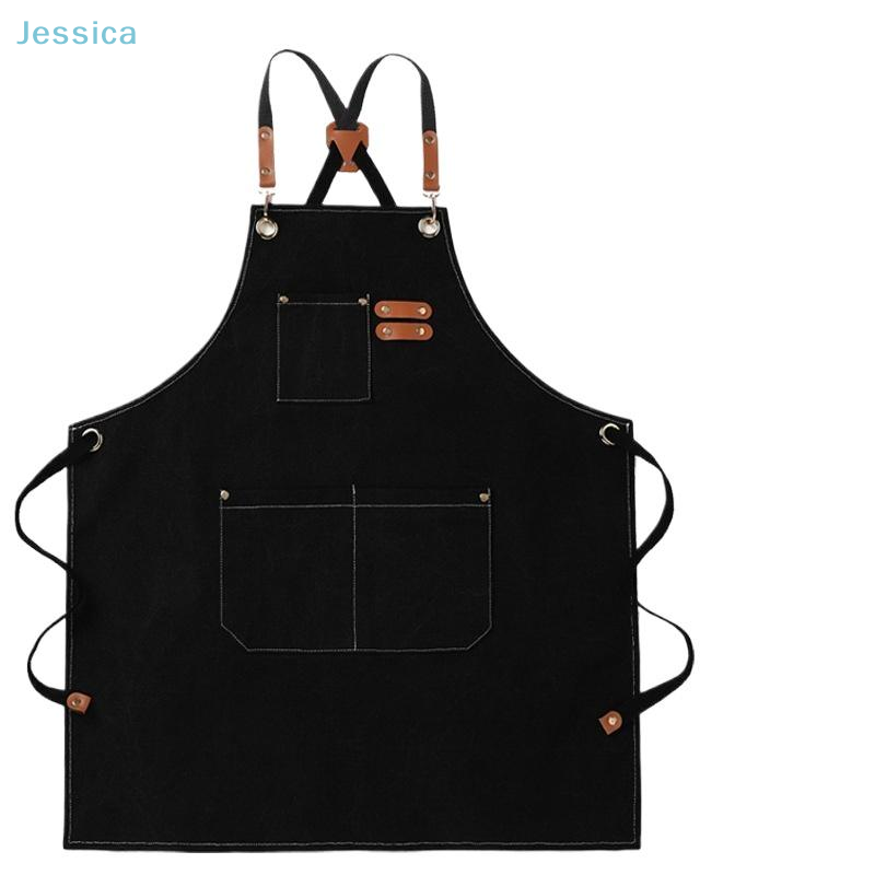 Woodworking Apron - ♥ Schwarze Jeansschürze mit mehreren Taschen,