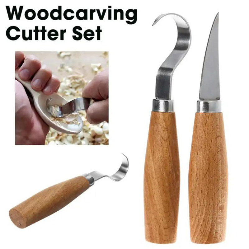 Woodworking Manufacturing - Holzschnitzmesser, Hakenmesser, Schnitzwerkzeuge, ergonomischer Holzbearbeitungslöffel, langlebig,