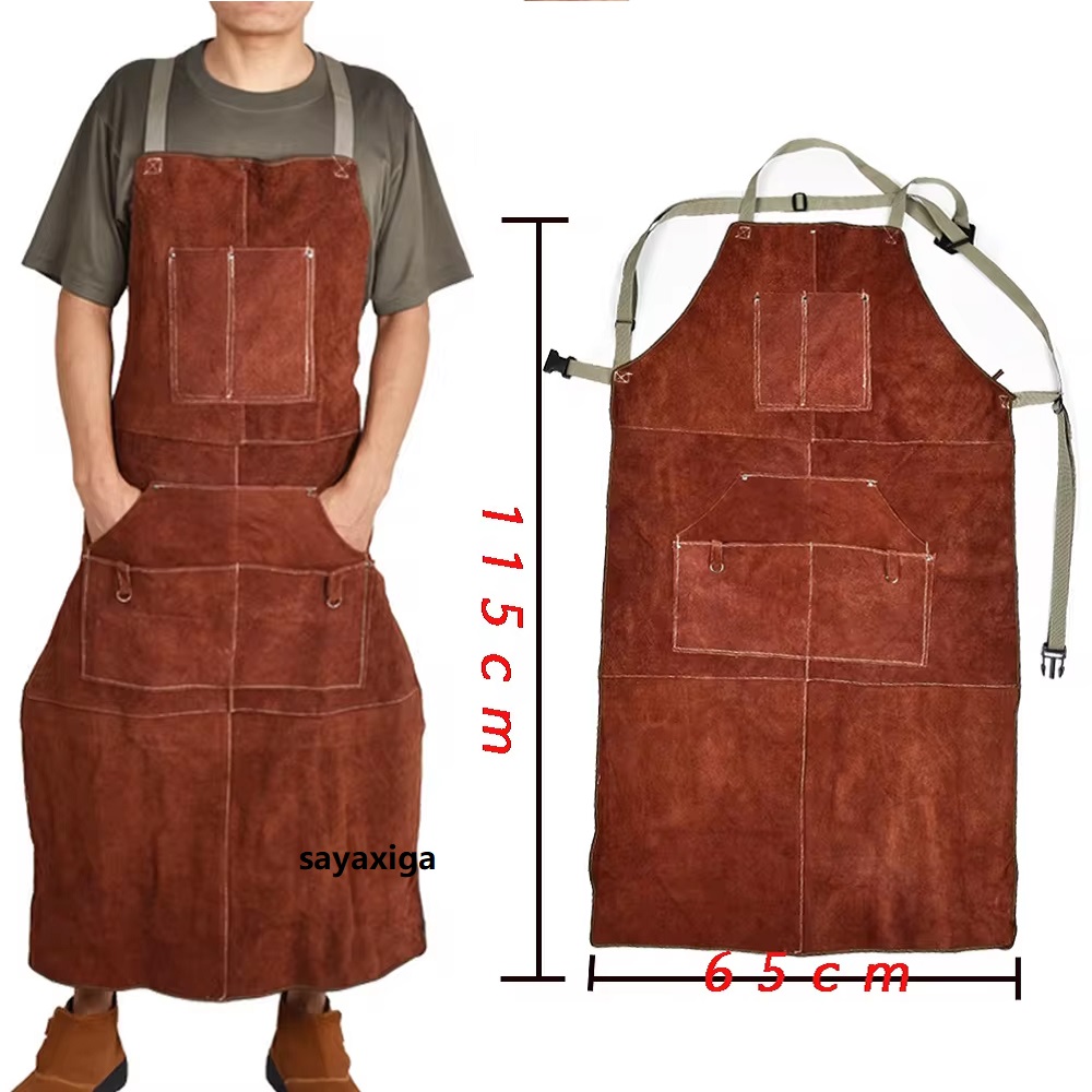 Woodworking Apron - Schweißanzug aus Rindsleder, waschbar, wärmeisolierend, Schweißschürze