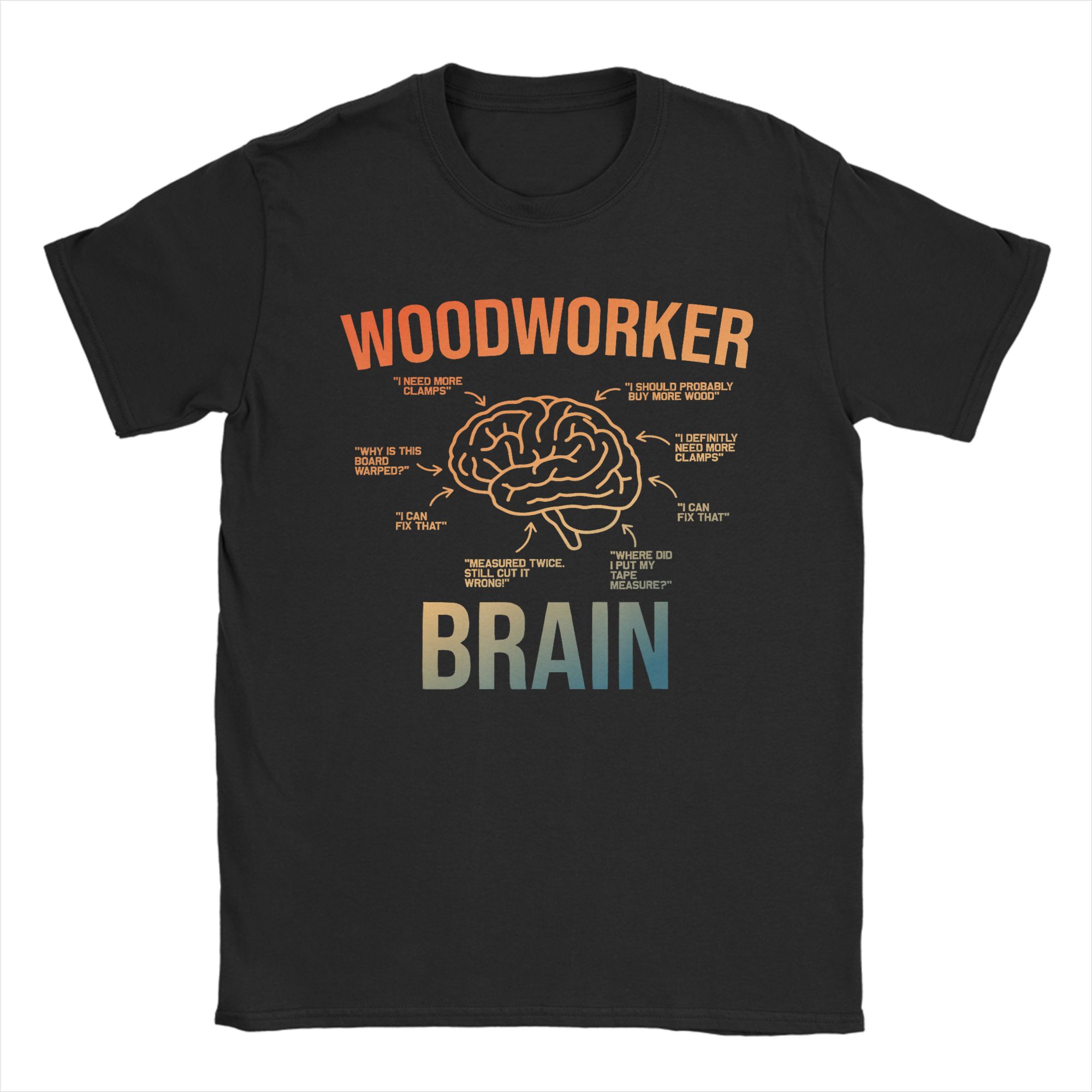 Woodworking Gift Ideas - Herren-T-Shirt „Woodworker Brain“, lustiges T-Shirt mit