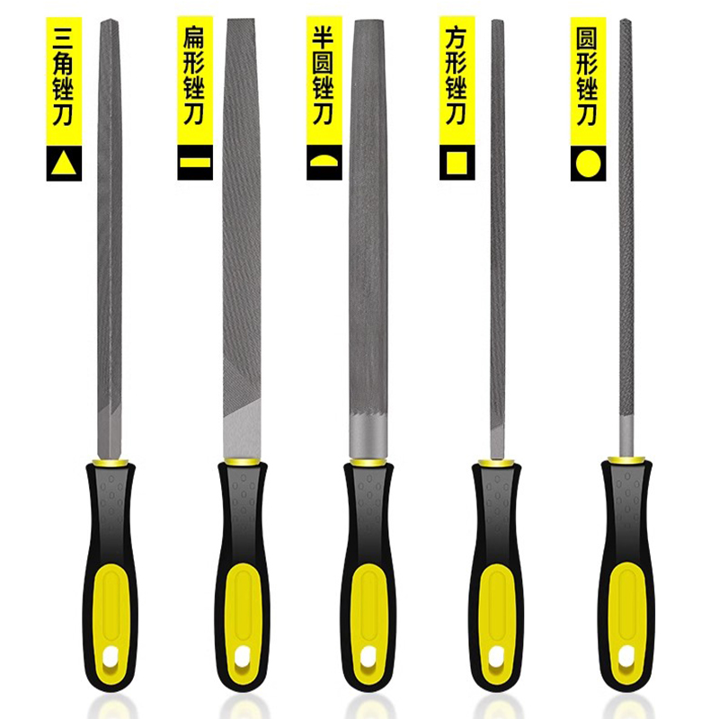 Woodworking Rasps And Files - Industrielles Stahlfeilen-Set, flach/rund/halbrund/dreieckig/quadratisch, für Metallbearbeitung, Holzbearbeitung,