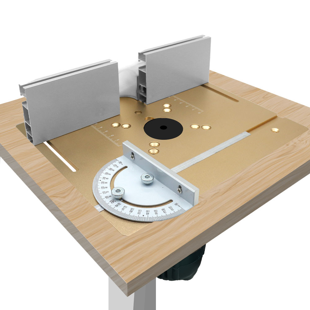 Woodworking Manufacturing - C8 Aluminium-Frästisch-Einsatzplatte mit Gehrungslehre für Holzbearbeitungsbänke,