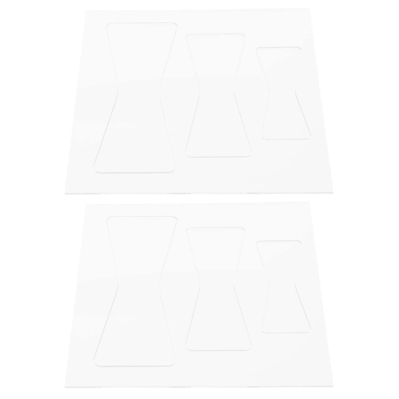 Woodworking Templates - 2-teiliges Acryl-Holzbearbeitungs-Schablonenset, Transparente Schmetterling- und Schleifenform-Fräsvorlage,